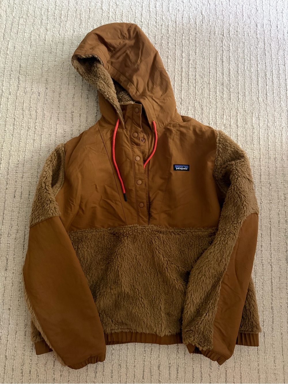 Patagonia Brown Sherpa Fleece Jacket with Chest Logo